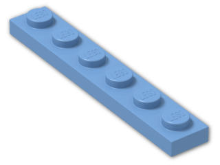 LEGO® Stein: Plate 1 x 6 3666 | Farbe: Medium Blue