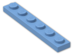 LEGO® Brick: Plate 1 x 6 3666 | Color: Medium Blue