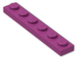 LEGO® Brick: Plate 1 x 6 3666 | Color: Bright Reddish Violet