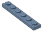 LEGO® Brick: Plate 1 x 6 3666 | Color: Sand Blue