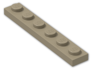 LEGO® Brick: Plate 1 x 6 3666 | Color: Sand Yellow