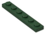 LEGO® Brick: Plate 1 x 6 3666 | Color: Earth Green