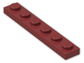 LEGO® Brick: Plate 1 x 6 3666 | Color: New Dark Red