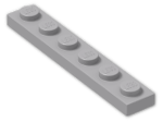 LEGO® Brick: Plate 1 x 6 3666 | Color: Medium Stone Grey