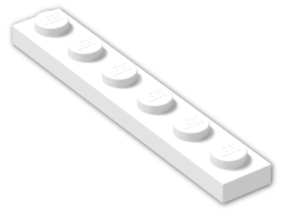 LEGO® Brick: Plate 1 x 6 3666 | Color: White