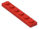 LEGO® Stein: Plate 1 x 6 3666 | Farbe: Bright Red