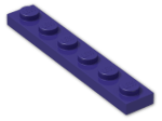 LEGO® Brick: Plate 1 x 6 3666 | Color: Medium Lilac