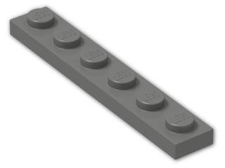 LEGO® Brick: Plate 1 x 6 3666 | Color: Dark Grey