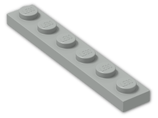 LEGO® Brick: Plate 1 x 6 3666 | Color: Grey