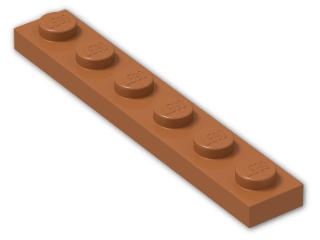LEGO® Brick: Plate 1 x 6 3666 | Color: Dark Orange