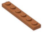LEGO® Brick: Plate 1 x 6 3666 | Color: Dark Orange