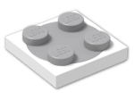 LEGO® Brick: Turntable 2 x 2 Plate with Light Bluish Grey Top 3680c02 | Color: White