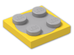 LEGO® Stein: Turntable 2 x 2 Plate with Light Bluish Grey Top 3680c02 | Farbe: Bright Yellow
