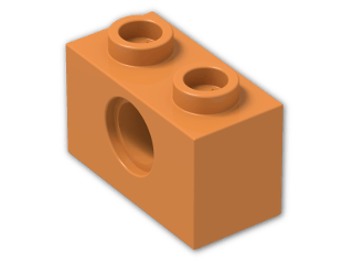 LEGO® Stein: Technic Brick 1 x 2 with Hole 3700 | Farbe: Bright Orange