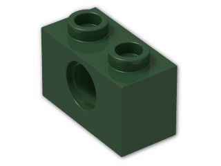 LEGO® Brick: Technic Brick 1 x 2 with Hole 3700 | Color: Earth Green
