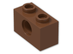 LEGO® Brick: Technic Brick 1 x 2 with Hole 3700 | Color: Reddish Brown