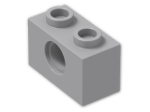 LEGO® Brick: Technic Brick 1 x 2 with Hole 3700 | Color: Medium Stone Grey