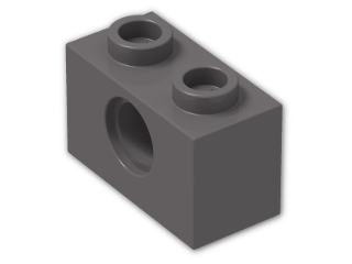 LEGO® Brick: Technic Brick 1 x 2 with Hole 3700 | Color: Dark Stone Grey