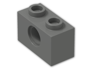LEGO® Brick: Technic Brick 1 x 2 with Hole 3700 | Color: Dark Grey