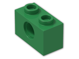 LEGO® Brick: Technic Brick 1 x 2 with Hole 3700 | Color: Dark Green