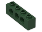LEGO® Brick: Technic Brick 1 x 4 with Holes 3701 | Color: Earth Green