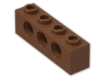 LEGO® Brick: Technic Brick 1 x 4 with Holes 3701 | Color: Reddish Brown