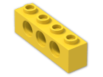 LEGO® Stein: Technic Brick 1 x 4 with Holes 3701 | Farbe: Bright Yellow