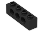 LEGO® Brick: Technic Brick 1 x 4 with Holes 3701 | Color: Black