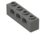 LEGO® Stein: Technic Brick 1 x 4 with Holes 3701 | Farbe: Dark Grey