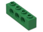 LEGO® Brick: Technic Brick 1 x 4 with Holes 3701 | Color: Dark Green
