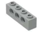 LEGO® Brick: Technic Brick 1 x 4 with Holes 3701 | Color: Grey