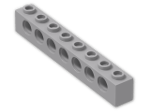 LEGO® Brick: Technic Brick 1 x 8 with Holes 3702 | Color: Medium Stone Grey