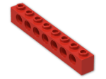 LEGO® Stein: Technic Brick 1 x 8 with Holes 3702 | Farbe: Bright Red