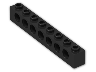LEGO® Brick: Technic Brick 1 x 8 with Holes 3702 | Color: Black
