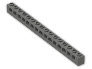 LEGO® Brick: Technic Brick 1 x 16 with Holes 3703 | Color: Dark Grey