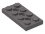 LEGO® Stein: Technic Plate 2 x 4 with Holes 3709b | Farbe: Dark Stone Grey
