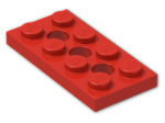 LEGO® Stein: Technic Plate 2 x 4 with Holes 3709b | Farbe: Bright Red