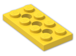 LEGO® Brick: Technic Plate 2 x 4 with Holes 3709b | Color: Bright Yellow