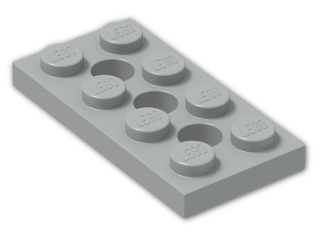LEGO® Stein: Technic Plate 2 x 4 with Holes 3709b | Farbe: Grey
