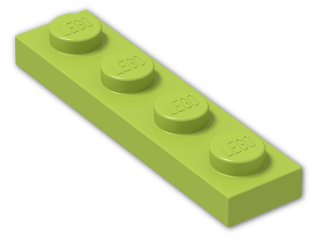 LEGO® Brick: Plate 1 x 4 3710 | Color: Bright Yellowish Green