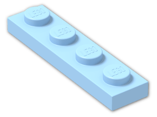 LEGO® Brick: Plate 1 x 4 3710 | Color: Pastel Blue