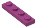 LEGO® Stein: Plate 1 x 4 3710 | Farbe: Bright Reddish Violet