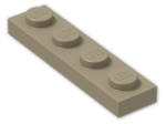 LEGO® Brick: Plate 1 x 4 3710 | Color: Sand Yellow