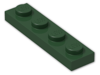 LEGO® Brick: Plate 1 x 4 3710 | Color: Earth Green