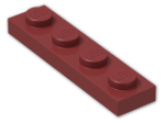 LEGO® Stein: Plate 1 x 4 3710 | Farbe: New Dark Red