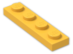 LEGO® Brick: Plate 1 x 4 3710 | Color: Flame Yellowish Orange