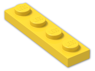 LEGO® Brick: Plate 1 x 4 3710 | Color: Bright Yellow