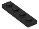 LEGO® Brick: Plate 1 x 4 3710 | Color: Black