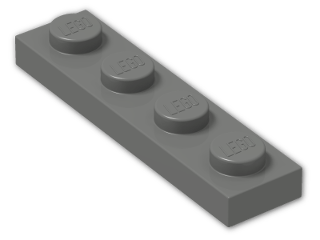 LEGO® Brick: Plate 1 x 4 3710 | Color: Dark Grey