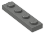 LEGO® Stein: Plate 1 x 4 3710 | Farbe: Dark Grey